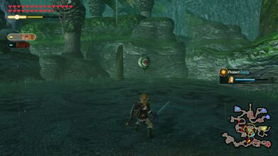 When Zelda is resting, head directly east and find a balloon at the northeast corner. Use Stasis to freeze it.