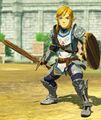 Link with Training Sword and Pot Lid (requires Breath of the Wild save data)
