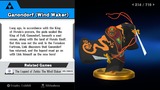 Ganondorf (Wind Waker) trophy with EU/AUS text from Super Smash Bros. for Wii U