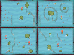 Map of the Sea from Phantom Hourglass with the Golden Frog Locations marked.