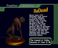 ReDead trophy from Super Smash Bros. Melee, with text