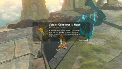 Link picking up a Soldier Construct III Horn