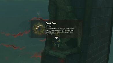 Link picking up the Dusk Bow
