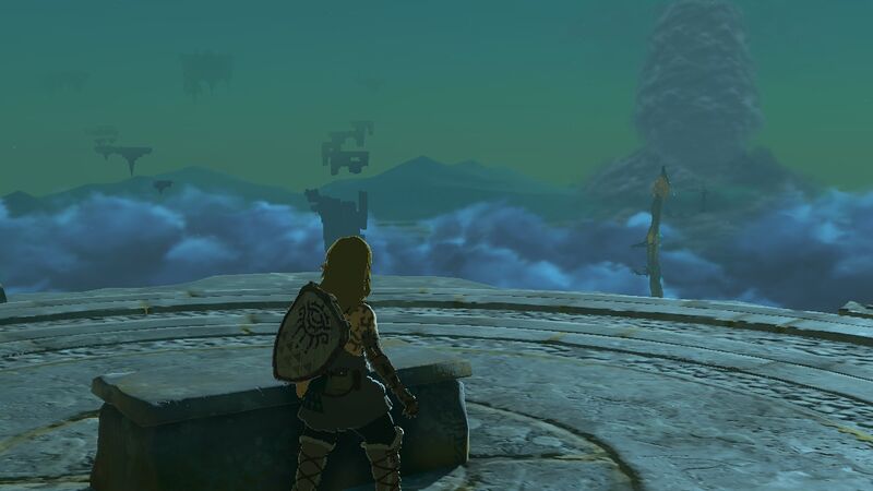 File:Link watches dragon from back of Temple of Time - TotK.jpg