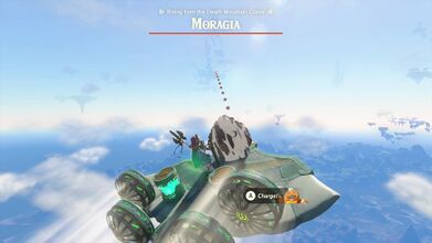Link can use the nearby Zonai Device to fly into the air