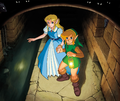 Link and Zelda in the Castle Sewers. (Game Boy Advance Re-Release)