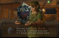 Link acquiring the Hylian Shield in Twilight Princess (GameCube ver.)