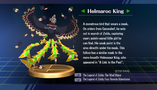 Helmaroc King trophy with text from Super Smash Bros. Brawl: Randomly obtained.