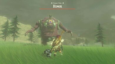 Fighting a Hinox in Tears of the Kingdom