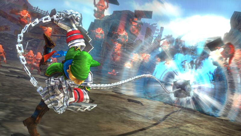 File:Hyrule Warriors Screenshot Link Glove Ball and Chain Throw.jpg