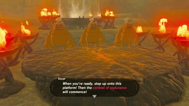 Speak with the Goron Blood Brothers to begin the quest.