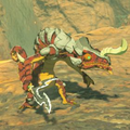 Breath of the Wild Hyrule Compendium picture of the Fire-Breath Lizalfos.