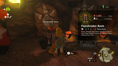 Flamebreaker Boots for sale in Tears of the Kingdom