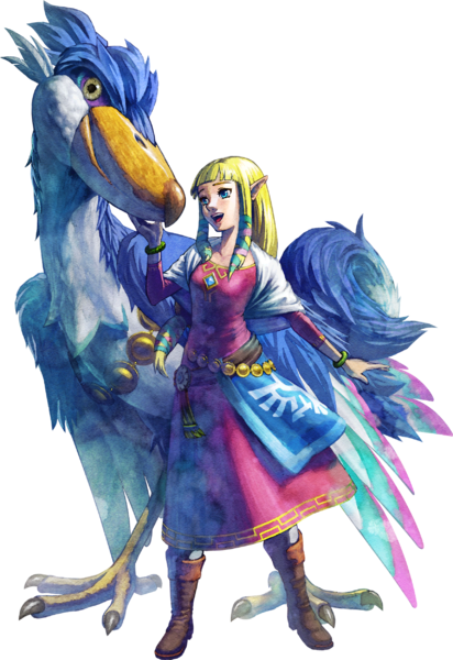 File:Zelda with her Loftwing.png