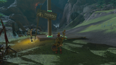 Location - Foothill Stable Found just southwest of the Foothill Stable. Link can use the nearby Hyrule Restoration Materials to hold up the sign.