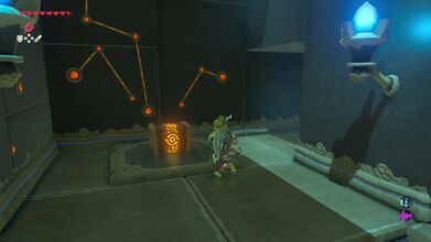 Run through the passage that opens up to get a Gold Rupee.