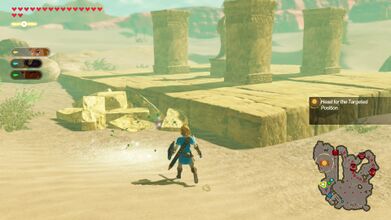 At the far west end of the desert, just northwest of Gerudo Town. Examine the sparkling light.
