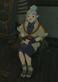 Lasli sitting in her house at nighttime in Breath of the Wild