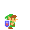 Link idle pose, with single player (or Luigi multiplayer) colours