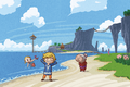 Link, Aryll, and Grandma on Outset Island