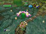 Deku Link flying over the cleared water
