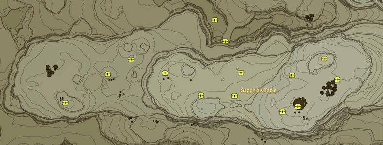 Map of the region with just Treasure Chests highlighted.