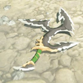 Breath of the Wild Hyrule Compendium picture of a Lizal Tri-Boomerang.