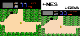 The Legend of Zelda Starting Screen comparison.