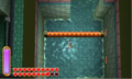 Link diving underwater to avoid a Spiked Roller in A Link Between Worlds