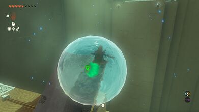 Position the water orb on the ramp and jump inside