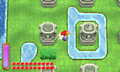 Requirements: Pegasus Boots. Directly south of Link's House or Ravio's Shop there are a series of stone pillars. One of them is surrounded by water and has a Maiamai on top. Dash into it with the Pegasus Boots to knock it down.