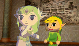 Link and Zelda inside the Tower of Spirits in Spirit Tracks.