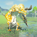 Breath of the Wild Hyrule Compendium picture of the Golden Lizalfos.