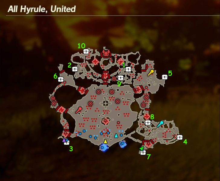 There are 10 treasure chests found in All Hyrule, United.