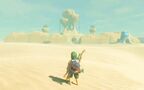 Link standing outside Gerudo Town from the northeast
