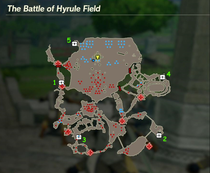 There are 5 treasure chests found in The Battle of Hyrule Field.