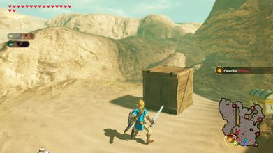 Break the crate at the far southwest end of the map, just south of Gerudo Town.