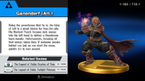 Ganondorf (Alt.) trophy with EU/AUS text from Super Smash Bros. for Wii U