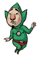 Tingle (The Wind Waker): Ups Flame Resistance by 19. Can be used by Link, Zelda, Ganondorf and Toon Link.