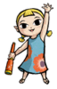 "Aryll (The Wind Waker)" sticker: Ups Electric Attacks by 8. Can be used by all characters.