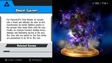 Beast Ganon trophy with EU/AUS text from Super Smash Bros. for Wii U