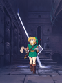 Link exploring a dungeon