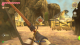 Link draws his basic Bow at Eldin Volcano to shoot a Moblin.