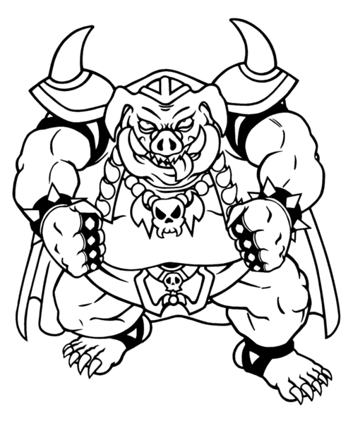 File:Ganon - LTTP Turnaround B&W front HH.png