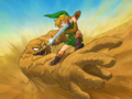 Official art of Link fighting a Geldman from A Link to the Past (GBA)
