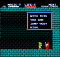 Link receives the jump spell from the Wise Man in Ruto