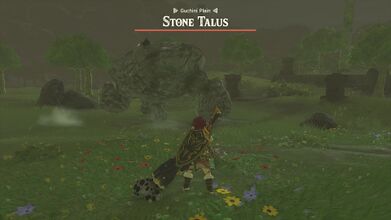 Fighting a Stone Talus (Rare) in Tears of the Kingdom
