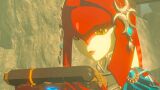 Mipha holding the Sheikah Slate from Breath of the Wild
