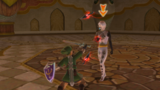 Link fights Ghirahim for the second time, in the Fire Sanctuary.