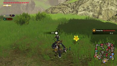 Examine the yellow flower found at the southeast portion of the map.